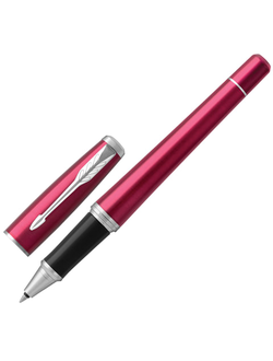 Ручка-роллер подарочная PARKER "Urban Core Vibrant Magenta CT", пурпурный глянцевый лак, хромированные детали, черная, 1931590