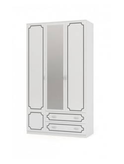 ШР-3 "Лакированный" белый жемчуг с зеркалом (Браво мебель)