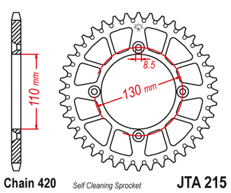 Звезда ведомая алюминиевая JT JTA215.48 (JTA215-48) (A215-48) для Honda