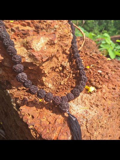 Четки из натуральной крупной Рудракши 108 бусин черные