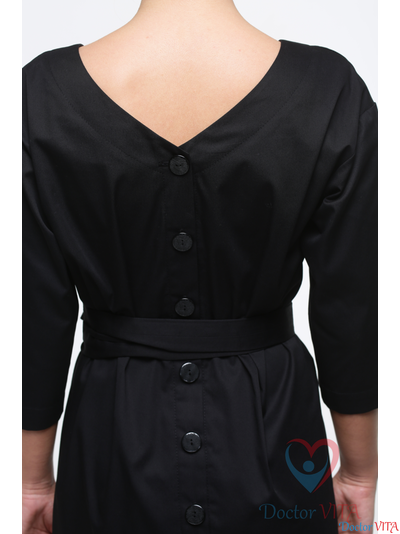 ПЛАТЬЕ DOCLIKE DL382 черное с поясом