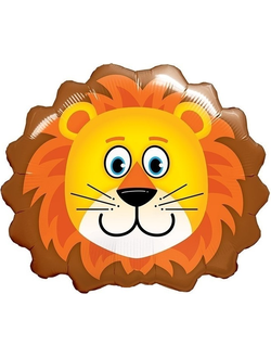 Шар (29''/74 см) Фигура, Голова, Милый Лев, 1 шт