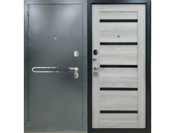 Дверь Входная - Витязь Царга Нерж. Антик Серебко /Клён Айс графит №8.3