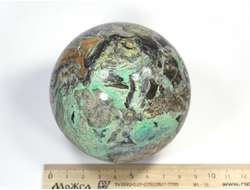 Редкость! Шар Гарниерит (Нумеит), Россия, Урал, Челябинская область (85 мм, 792 г) №17838