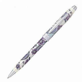 Ручка подарочная шариковая CROSS Botanica "Сиреневая орхидея", лак, латунь, хром, черная, AT0642-2