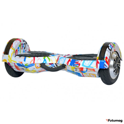 Гироскутер Smart Balance Transformer LED 8 дюймов Граффити Белый