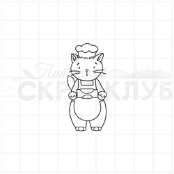 штамп кот повар