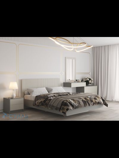 Селена КР-002 Кровать МДФ  Шиншилла серая / Кварц грей софт (без основания)