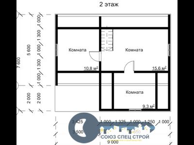 Д-14 ДАЧНЫЙ ДОМ ИЗ БРУСА:ГАБАРИТНЫЕ РАЗМЕРЫ: (7.6Х9М), ОБЩАЯ ПЛОЩАДЬ: 111.6М²