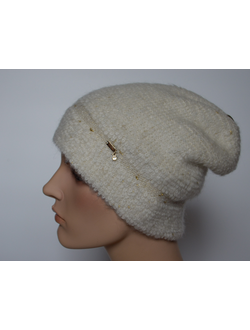 Белая женская вязаная шапка Vizio Италия 6970 CL