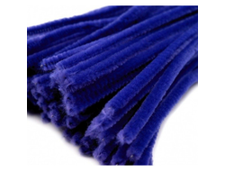Синельная проволока синяя пушистая 100 штук для рукоделия