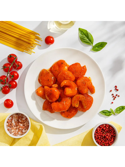 Креветки белоногие очищенные В ИТАЛЬЯНСКОМ СОУСЕ замороженные 400 г Fish &amp; More