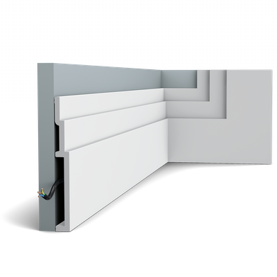 Плинтус ORAC Decor SX181, дюрополимерный, влагостойкий, ударопрочный, под покраску, длина 2 метра