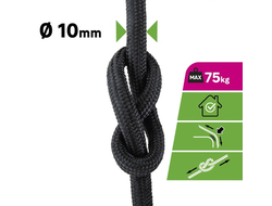 Канат 10 мм полипропиленовый, цвет черный, 10 м/уп. STANDERS