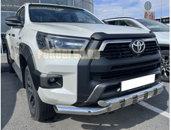 Защита переднего бампера с перемычками d60 Toyota Hilux Black Onyx (2020-)