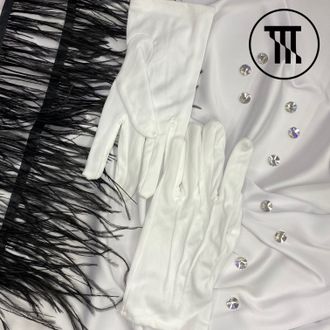 Перчатки трикотажные (короткие), цв. Белый, ST-1605