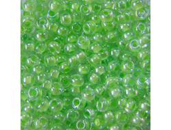 БИСЕР PRECIOSA 10/0 - 50г - 38154 ПРОЗРАЧНЫЙ БЛЕСТЯЩИЙ С САЛАТОВОЙ ЛИНИЕЙ ВНУТРИ