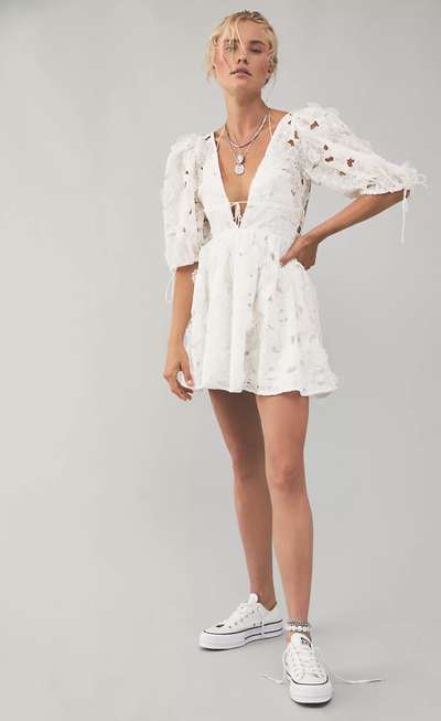 С чем носить белые короткие Кеды Converse All Star Lift Ox White 560251C