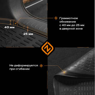 Коврик в багажник пластиковый (черный) для Volkswagen Jetta (05-11)  (Борт 4см)