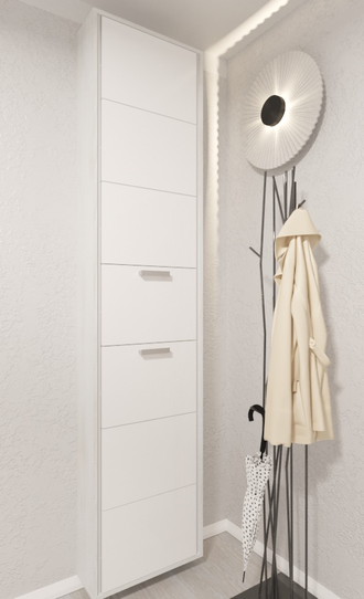 Обувница Айрон-7 Лайт (фасад стекло Белое)