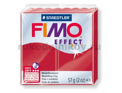 полимерная глина Fimo effect, цвет-metallic ruby red 8020-28 (металлик рубиновый), вес-57 гр