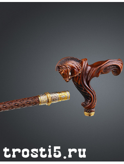 Подарочная трость резная с клинком "Лошадка с уздечкой"