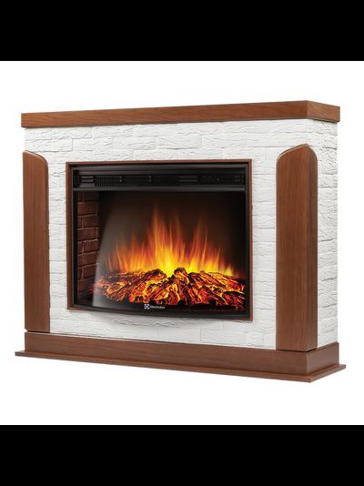 Портал Firelight Prestigio 30 камень белый, шпон дуб