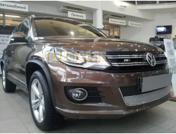 Защита радиатора для Volkswagen Tiguan 2011-2016 (4 части) chrome верх