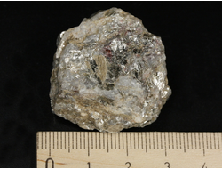 Кварц-слюдяной сланец, необработанный, дикий образец, Россия, Северный Кавказ, КЧР, река Малый Блыб (31*29*18 мм, 21 г) №29792