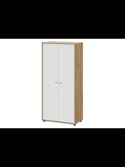 Милан Шкаф двухстворчатый Дуб Золотой/Белый Матовый