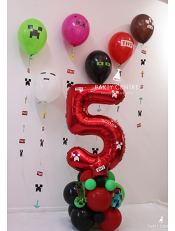 Набор с прошитыми гирляндами маинкрафт и стойкой