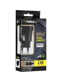 СЗУ Gelius Pro Edition Auto ID 2USB + Cable MicroUSB 2.4A Black (12 мес)