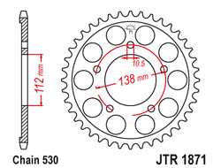 Звезда ведомая (48 зуб.) RK B6835-48 (Аналог: JTR1871.48) для мотоциклов Yamaha
