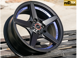 Комплект дисков R14 6,0J ET+30 4*100/4*114,3 RGW 45034 Черный с синим ободом (T508)