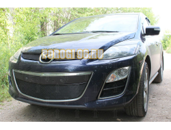 Защита радиатора Mazda CX-7 2009-2013 black верх PREMIUM