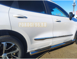 Пороги труба с проступью d76 для Haval Jolion 2021-