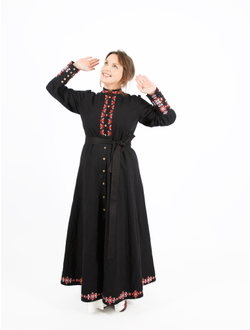 Платье-рубашка "Ма-РА" крапива 100%