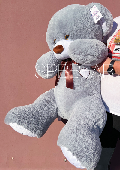 Большой плюшевый медведь 135 см серый Михель