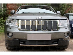 Защита радиатора Jeep Grand Cherokee (WK2) IV 2010-2013 black низ PREMIUM