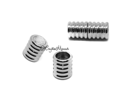 Магнитная застёжка "Гусеница" - 6мм - НИКЕЛЬ / СЕРЕБРО