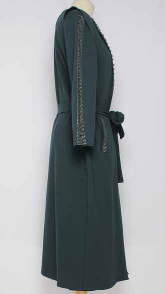 КОСТЮМ  "ДВОЙКА" платье и жилет малахит  р.50-56