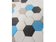 Декоративная облицовочная плитка гексагон Kamastone Соты 11374-1 белый с серым, голубым, микс