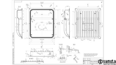 Чертеж детали корпус прожектора, выполнен в программе FreeCAD