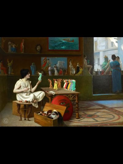 Картина обогреватель, репродукция Жан-Леона Краски, вдыхающая жизнь в скульптуру