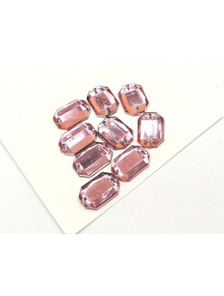 Стразы акриловые пришивные прямоугольник 10*14 мм, цвет светло розовый 03