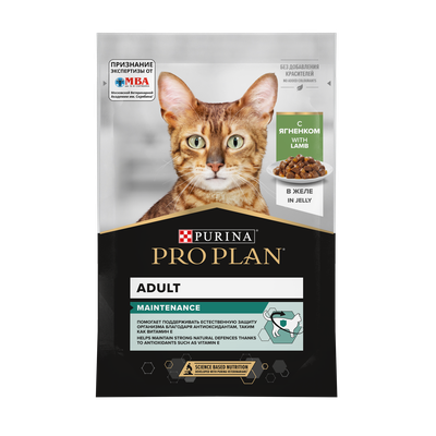 Pro Plan (ПроПлан) Adult влажный корм для взрослых кошек, Ягненок в желе, 85 г