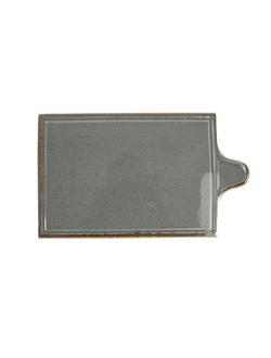 Блюдо для сыра 21*30 см  (L с ручкой 34 см) фарфор цвет тёмно-серый