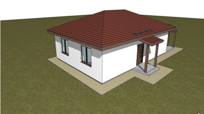 Одноэтажный дом с двумя спальнями 86м² (S48)
