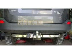 Фаркоп с нержавеющей пластиной Лидер-Плюс для Toyota RAV4 2013-2019