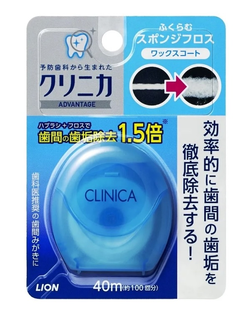 LION Зубная нить на основе воска Clinica Sponge Floss  Длина: 40 м